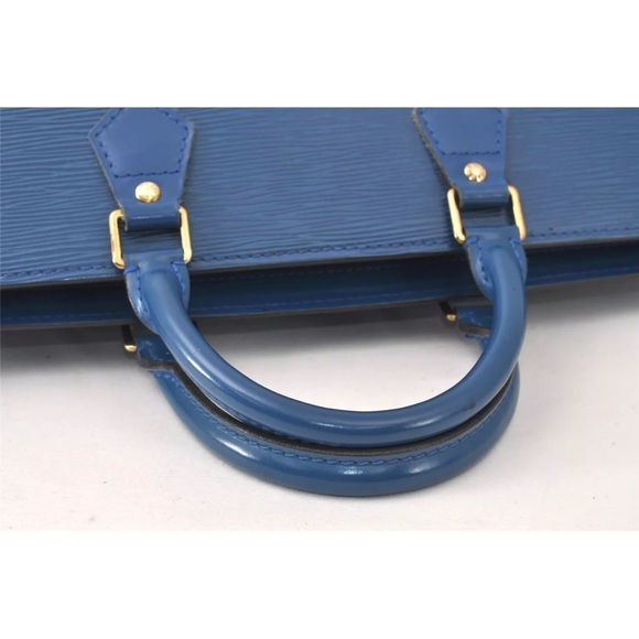 Authentic Louis Vuitton Epi Sac Triangle Hand Bag Blue M52095 LV 4183K - Picture 5 of 16